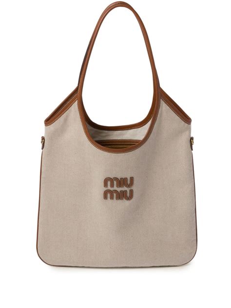 miu miu canvas tote bag|miu vintage bag.